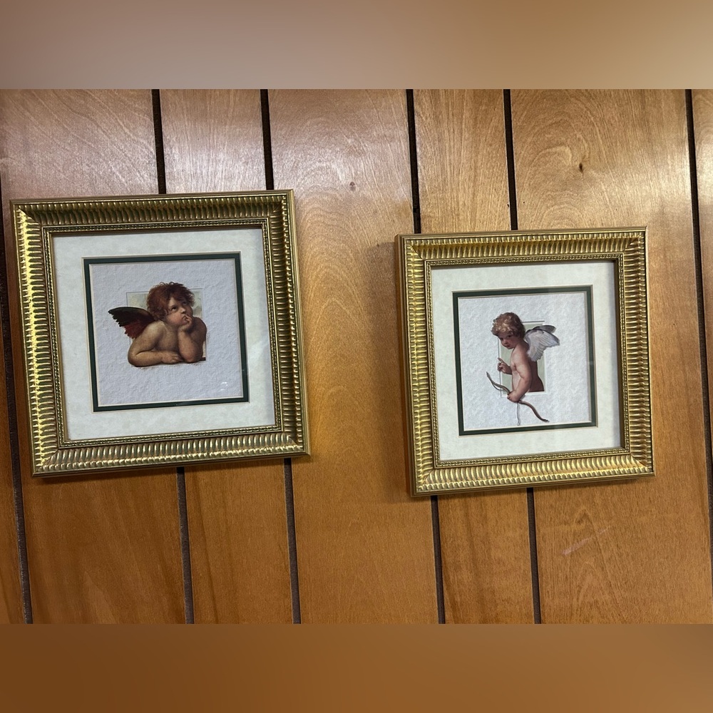 Gold Framed Angel Wall Art Set